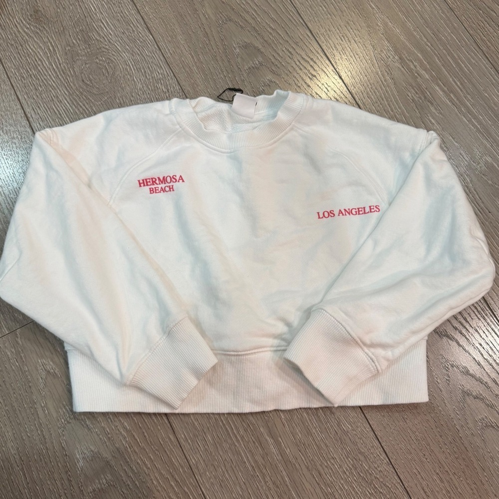 Zara Sweatshirt White Hermosa Beach Graphic Kids Size 9-10
